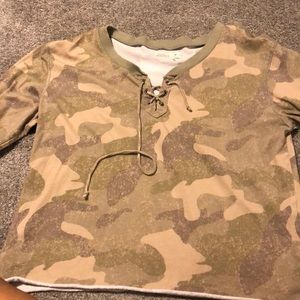 Camo crop top sweater